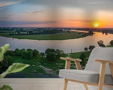 IJssel panoramafoto tijdens zonsondergang van Sjoerd van der Wal Fotografie