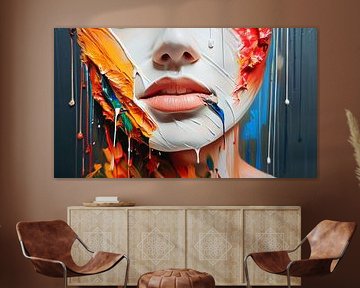 Woman with colours in art