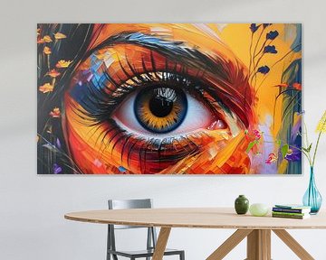 Woman with colours in art