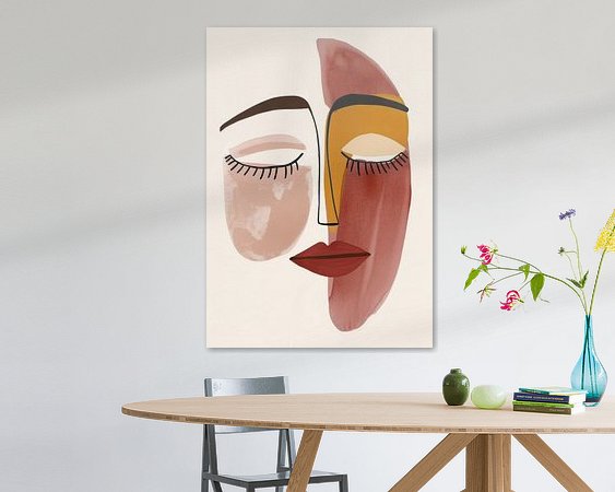 Voorbeeld van het werk in een kamer