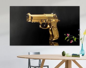 Gouden pistool 9mm panorama van TheXclusive Art