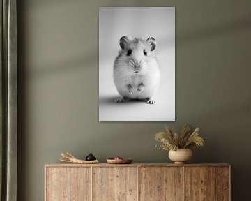 Hamster in zwart-wit van Poster Art Shop