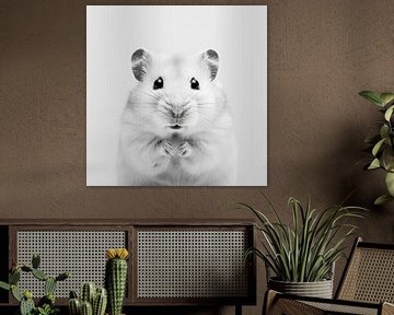 Hamster in zwart-wit van Poster Art Shop