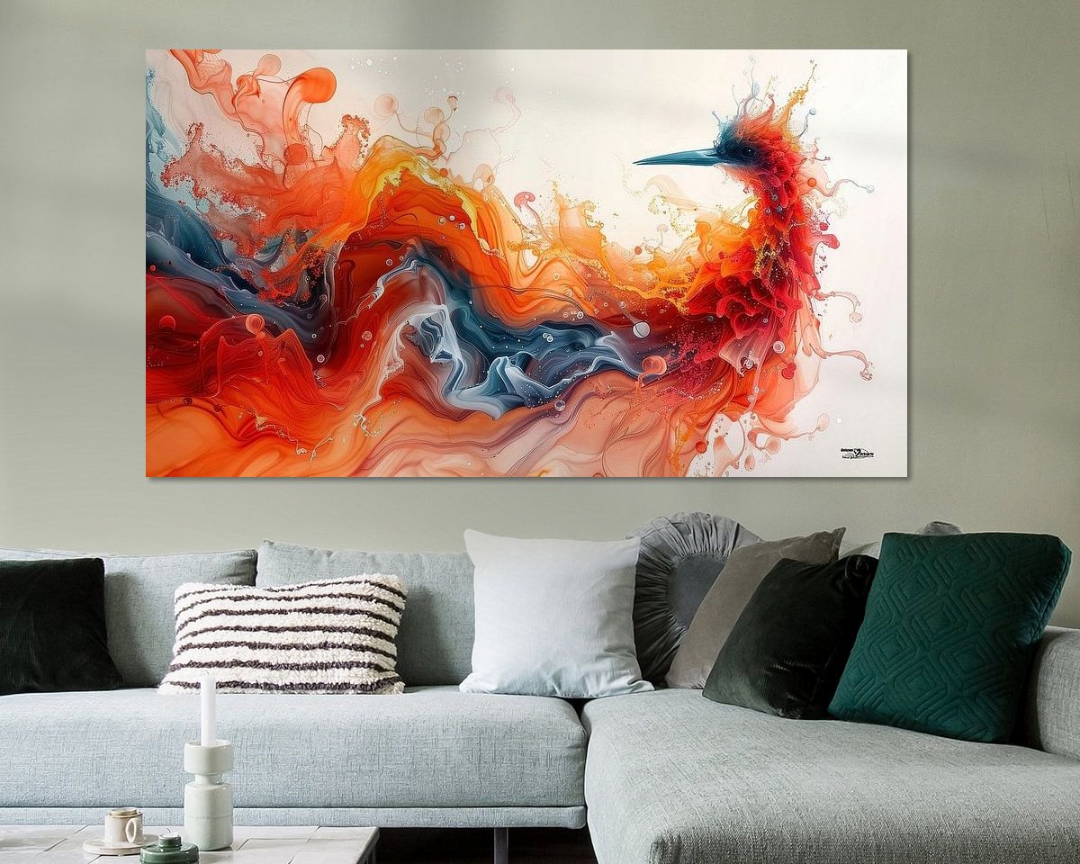 Voorbeeld van het werk in een kamer