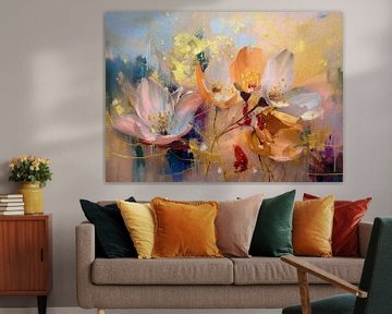 Zomers schilderij van de Bloesem van de Braamstruik van Studio Pieternel