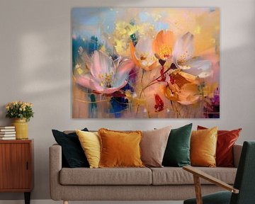Zomers schilderij van de Bloesem van de Braamstruik van Studio Pieternel