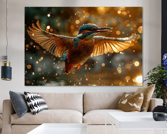 Voorbeeld van het werk in een kamer