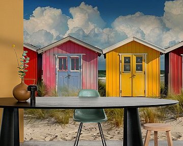 Cheerfully coloured beach houses by Black Coffee