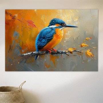 Kingfisher on floating branch
