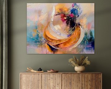 Abstract kleurrijk schilderij: Gold van Studio Pieternel