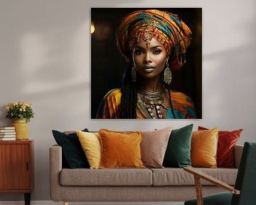 Portret Afrikaanse Vrouw van Lisanne Elzinga