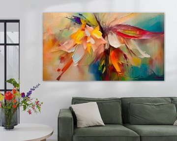 Kleurrijk figuratief schilderij: Keizerskroon (Fritillaria) van Studio Pieternel