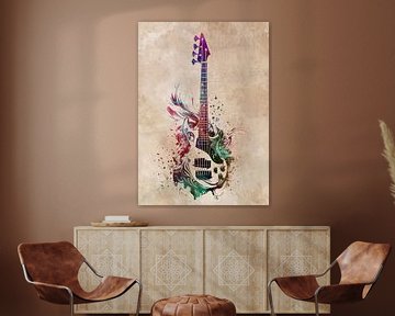 Basgitaar muziek kunst #gitaar van JBJart Justyna Jaszke