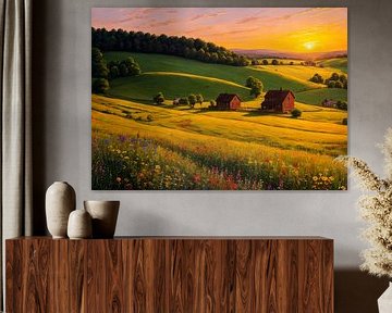 the setting sun was very beautiful