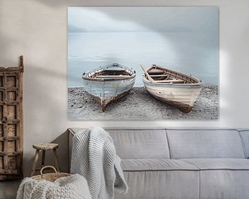 Peaceful Pastel-coloured Lakes of Istria with wooden boats