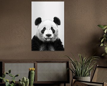 Panda in zwart-wit van Poster Art Shop