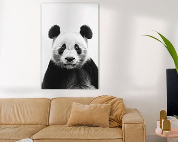 Panda in zwart-wit van Poster Art Shop