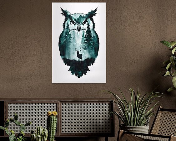 Voorbeeld van het werk in een kamer