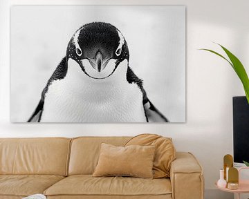 Pinguïn in zwart-wit van Poster Art Shop