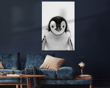 Pinguïn in zwart-wit van Poster Art Shop