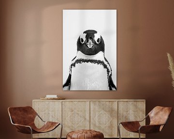 Pinguïn in zwart-wit van Poster Art Shop