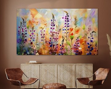 Flowering cattails (Lythrum) the grass by Studio Pieternel