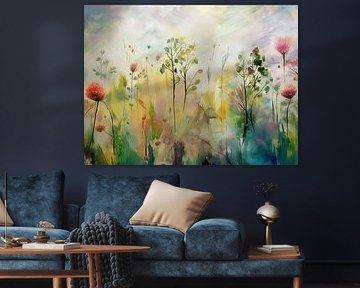 Blühender Klee im Gras von Studio Pieternel