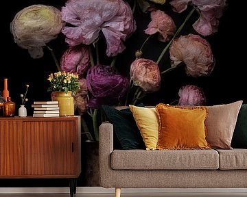 vase with dried ranunculus by Karel Ham