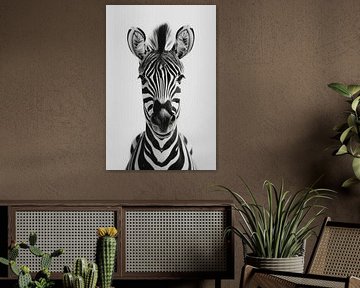 Zèbre en noir et blanc sur Poster Art Shop