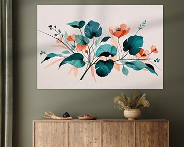Moderne Japandi stijl botanische print van Art & Soul Creations
