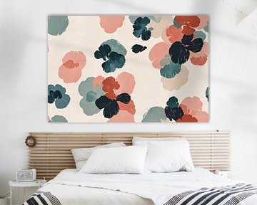 Abstracte bloemenprint in rustieke kleuren