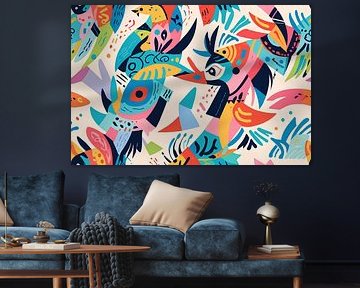 Abstracte kleurrijke dieren in moderne kunst