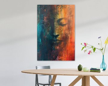 Abstracte Boeddha in levendige kleuren van Art & Soul Creations