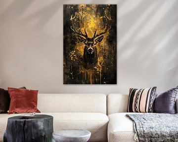 Mystiek hert in abstracte expressieve kleuren van Art & Soul Creations