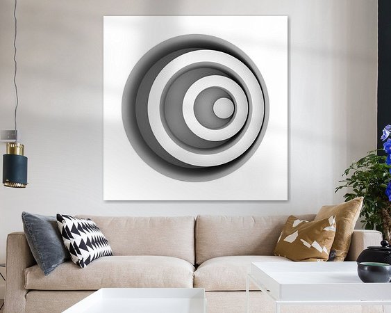 Voorbeeld van het werk in een kamer