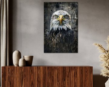 Portrait d'aigle mystérieux dans un style rustique sur Art & Soul Creations
