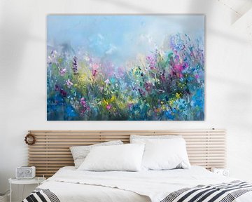 Abstract kleurrijk bloemenveld in natuurstijl van Art & Soul Creations