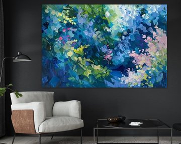 Abstract colourful flower field painting in oil by Art & Soul Creations