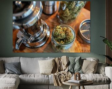 Koffie & cannabis van Poster Art Shop