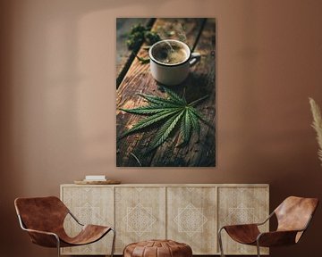 Koffie & cannabis van Poster Art Shop