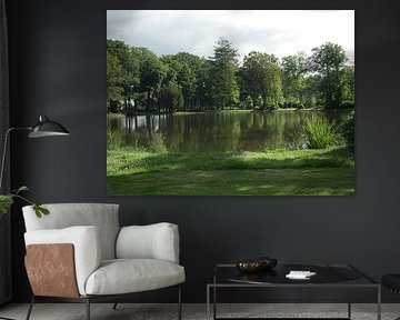 Vijver in een kasteeltuin