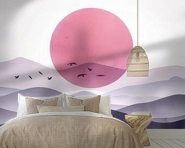 Pink landscape by Poster Art Shop