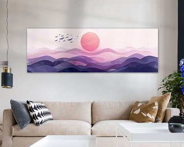 Roze landschap van Poster Art Shop