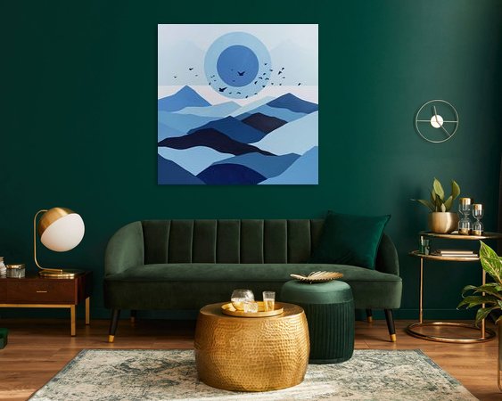 Voorbeeld van het werk in een kamer