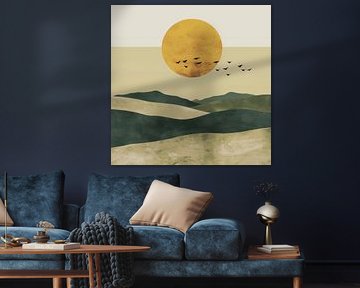 Green - Minimalist landscape by Poster Art Shop