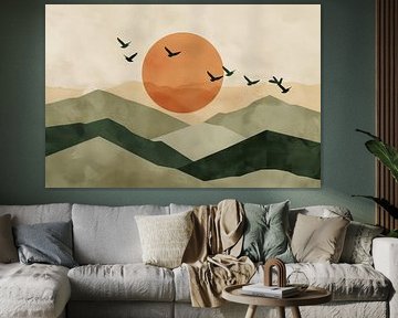 Green - Minimalist landscape by Poster Art Shop