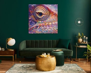 Kameleonschilderij | Stellar Eye Mystery van Blikvanger Schilderijen