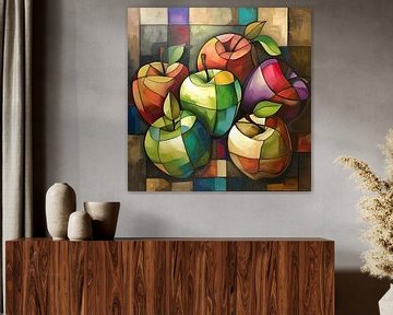 Appels Schilderij | Chromatic Crunch van Blikvanger Schilderijen