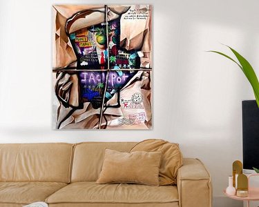 Voorbeeld van het werk in een kamer
