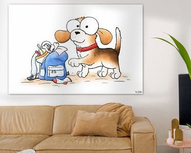 Voorbeeld van het werk in een kamer